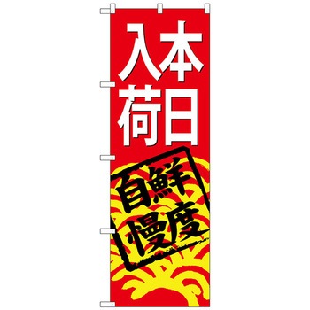 のぼり旗 本日入荷(赤地) No．SNB-4298 W600×H1800 トレード