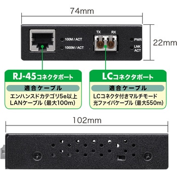 LAN-EC212RL 光メディアコンバータ 1個 サンワサプライ 【通販モノタロウ】