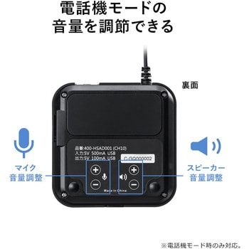 400-HSAD001 電話切替アダプタ サンワダイレクト ブラック色 プラグRJ9