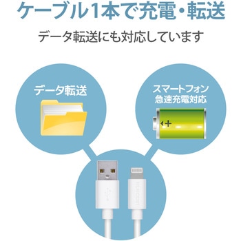 Lightningケーブル A-Lightning データ通信 充電 USB ライトニング スマートフォン タブレット エレコム