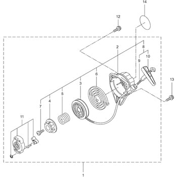 267213 BMC263S+アタッチメント エンジン リコイルスタータ部品 セット