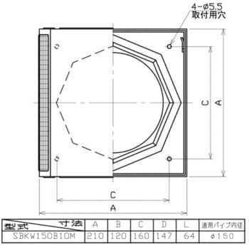 SUS製グリル 角型カバー(レンジ同時給排 給気用) 防虫アミタイプ