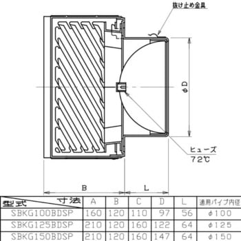 SUS製グリル 角型カバー FD付(72℃) ユニックス