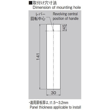 防水平面スイングハンドル(ボタンプッシュ式) ホシモト 平面ハンドル