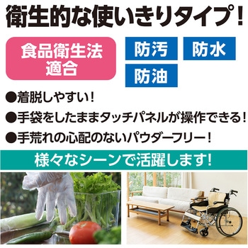 大人用ビニール手袋 水色 100枚/箱入 アーテック(学校教材・教育玩具)