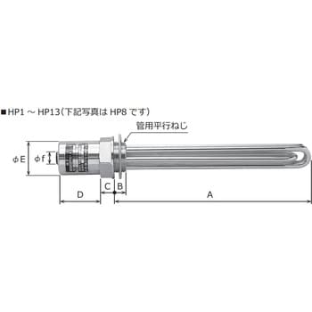 HP8 【水加熱用】プラグヒーター(HP型) 1本 坂口電熱 【通販モノタロウ】