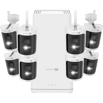 SWNVW-AS4K128SD8CAM-JP Swann Allsecure 4K ���C�����X�J���� 128GB�J�[�h�t�� �z���H���s�v �����O IP66 �o�����ʘb NVR���R�[�_�[ HUB�t�� �����/�h�ƃJ���� NVW-AS4KCAM �J�����Z�b�g SWANN(�X����) 70760886