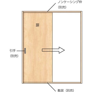 セルフィールラインⅢ内装ドア Vレール方式片引戸 標準タイプ 扉のみ 左右共通 トステム(LIXIL)