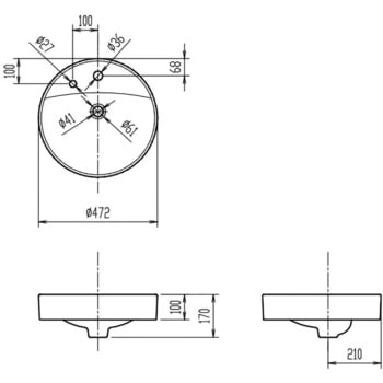円形洗面器(ベッセル式)L-2848タイプ INAX(LIXIL)