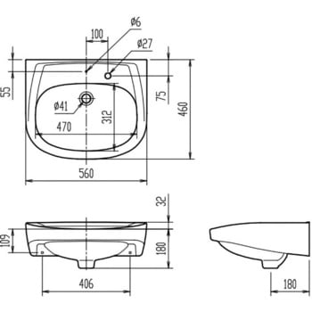 そで無大形洗面器(壁付式)L-176Uタイプ INAX(LIXIL)
