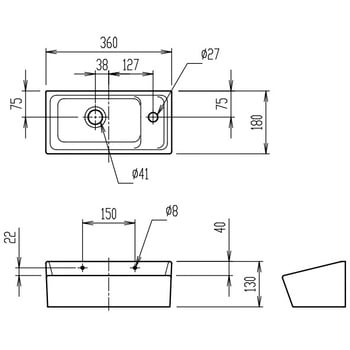 角形手洗器(壁付式)L-35タイプ LIXIL(INAX) 器(洗面器・手洗器) 【通販