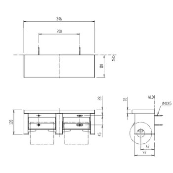 棚付ワンタッチ式2連紙巻器 INAX(LIXIL)