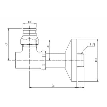 TF-4810EF-30 アングル形止水栓 1個 LIXIL(INAX) 【通販サイトMonotaRO】