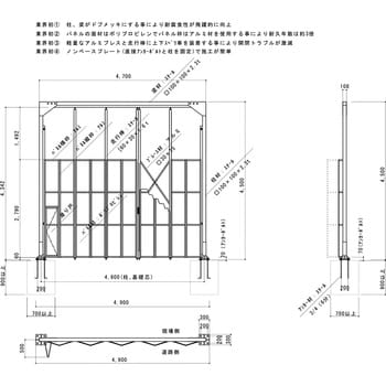 門型パネルゲート 全面パネル(柱付き・基礎打ちタイプ) ゲート工業