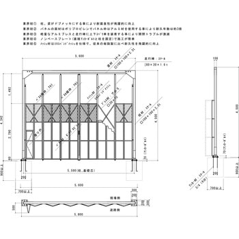 門型パネルゲート 上部メッシュパネル(柱付き・基礎打ちタイプ) ゲート工業