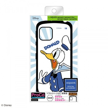 AQUOS sense4/lite/basic/sense5G ディズニー/耐衝撃 ProCa/ドナルド レイ・アウト