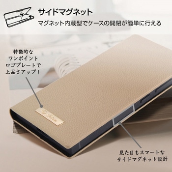 Galaxy A21/A20 耐衝撃 手帳 サイドマグネット プレート/モカ レイ・アウト