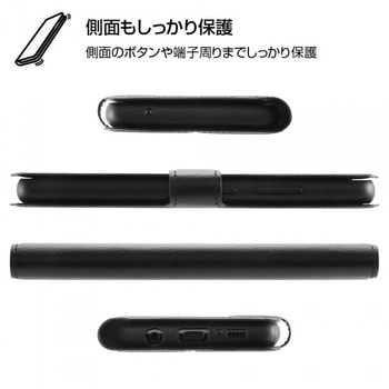 Galaxy A51 5G 耐衝撃 手帳 シンプル マグネット/ブラック/レッド レイ・アウト