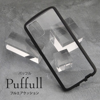 Galaxy A51 5G 耐衝撃ハイブリッド Puffull/クリア/レッド レイ・アウト