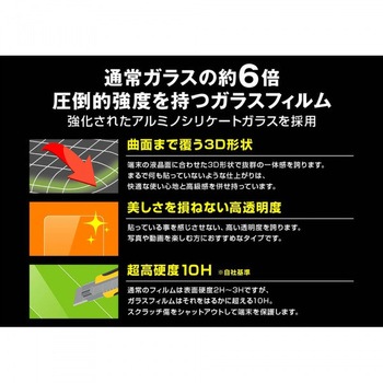 Galaxy A52 ガラス防埃 3D 10H 全面保護 光沢/ブラック レイ・アウト