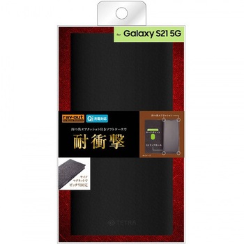Galaxy S21 5G 耐衝撃 手帳 TETRA サイドマグネット/ブラック レイ・アウト