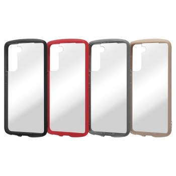 Galaxy S21 5G 耐衝撃ハイブリッド Puffull/クリア/レッド レイ・アウト
