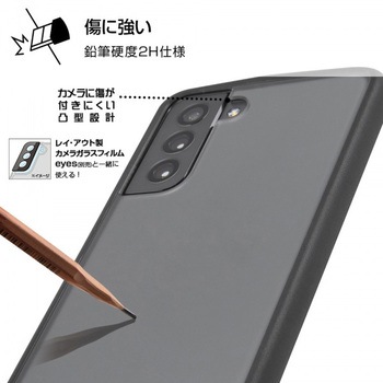Galaxy S21 5G 耐衝撃ハイブリッド Puffull/クリア/レッド レイ・アウト