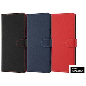 Xperia 1 III 耐衝撃 手帳 マグネット スリープ/ブラックレッド レイ・アウト