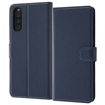 Xperia 10 III 耐衝撃 手帳 マグネット スリープ/ダークネイビ レイ・アウト