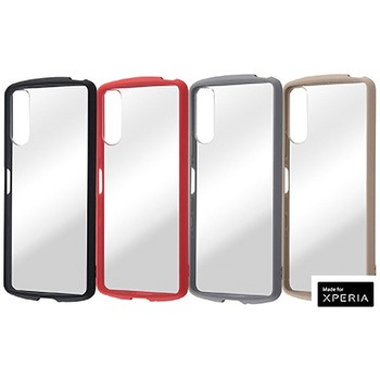Xperia 10 III 耐衝撃ハイブリッド Puffull/クリア/レッド レイ・アウト