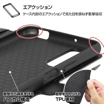 Xperia 5 II 耐衝撃 手帳 シンプル マグネット/ダークネイビー レイ・アウト