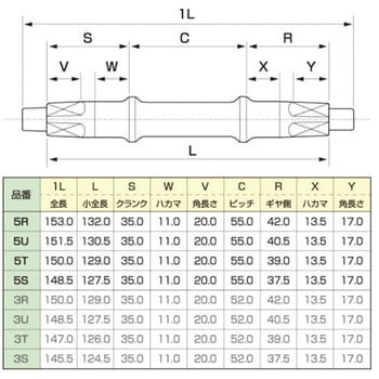 5R / 5U / 5T / 5S コッタレスハンガーシャフト 中谷金属工業 ハブ