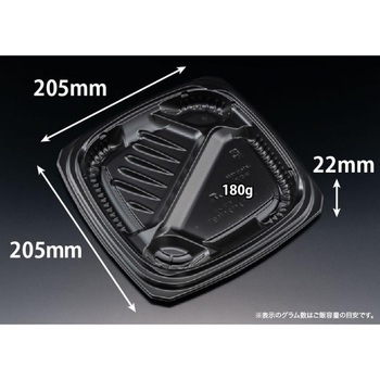 弁当容器 バイオ マウント 21-21-1B 黒 リスパック リスパック