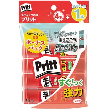 NS-701-41SM(29755) スティックのり プリット (Pritt) プリット4 P+スムーズプリット1P ボーナスパック 1セット プラス(文具)  【通販モノタロウ】