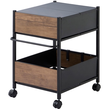 OFR-5744(ABR/MBK) 頑丈 収納ラック キャスター付き 木目パネル YAMAZEN(山善) 70977536