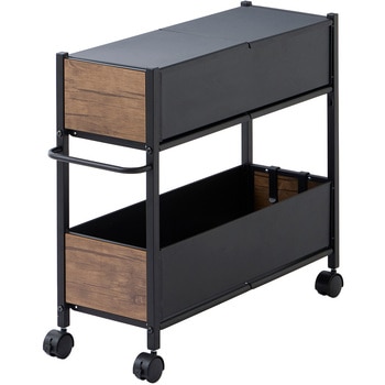 OFR-7526(ABR/MBK) 頑丈 収納ラック キャスター付き 木目パネル YAMAZEN(山善) 70977570