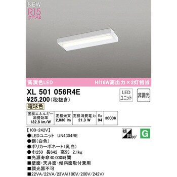 XL501056R4E 直付型ベースライト20形 ボックスタイプ 非調光 1台 オーデリック(ODELIC) 【通販モノタロウ】