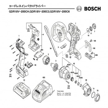 部品 コードレスインパクトドライバー GDR18V-200Cシリーズ BOSCH ...