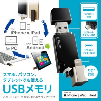iPhone iPad USBメモリ Apple MFI認証 Lightning USB3.2(Gen1) USB3.0 
