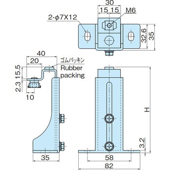 アジャスト式分電盤用支柱(FN付) ホシモト
