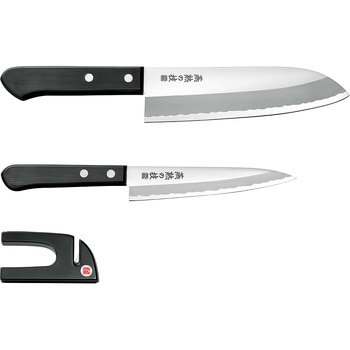 三徳包丁165mm&ペティナイフ135mm&ミニ砥ぎ器 よこやま