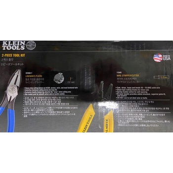 強力型ペンチ 偏芯タイプ 200mm + ワイヤーストリッパー 160mmセット品 KLEIN TOOLS