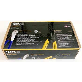 ニッパ 偏芯タイプ アングルヘッド 200mm + ワイヤーストリッパー 160mmセット品 KLEIN TOOLS