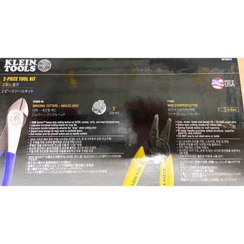 ニッパ 偏芯タイプ アングルヘッド 200mm + ワイヤーストリッパー 160mmセット品 KLEIN TOOLS
