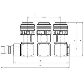 マニホールドソケット ユニバーサルワンタッチソケット(3連式) ダイセン
