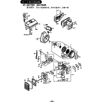 622232 GS17EHR エンジン フューエルタンク、ファンカバー、スタータ