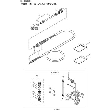 GS10R 付属品 ホース、ノズル オプション 部品 2トウフンムコウクミ