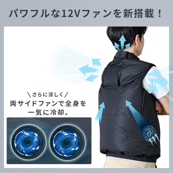 KF6CVPD-4L BK 空調ウェア ベストタイプ フルセット (ウェア、お手入れ