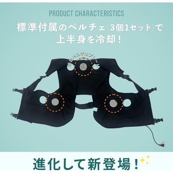 ペルチェベスト 20000mAhバッテリー付き ペルチェ位置調整可能 YAMAZEN