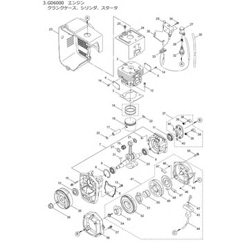 594606 GD6000 エンジン クランクケース、シリンダ、スタータ部品 グリツプ 1個 BIGM(丸山製作所) 【通販モノタロウ】